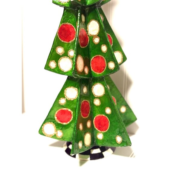 Mackenzie-Childs Jolly Dot Tree Capiz Shell Christmas Tree 19” Tall - Picture 3 of 12